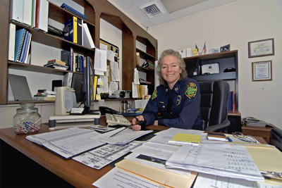 Captain Michelle Lee of the Kent Police Department will take over as Police Chief on Monday. She has been in law enforcement for 23 years. Photo by Matt Hafley.