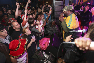 Funk legend George Clinton, lead singer of Parliament Funkadelic, performs at the Water Street Tavern Sunday. Photo by Photo by Daniel R. Doherty special to the Daily Kent Stater.
