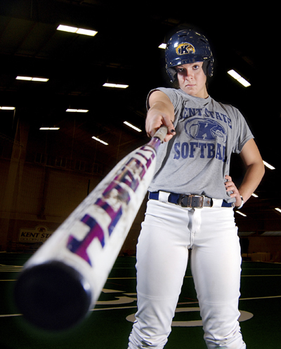 Freshman outfielder Alex Marcantonio chose the Kent State softball team to stay closer to her family. Photo by Matt Hafley.