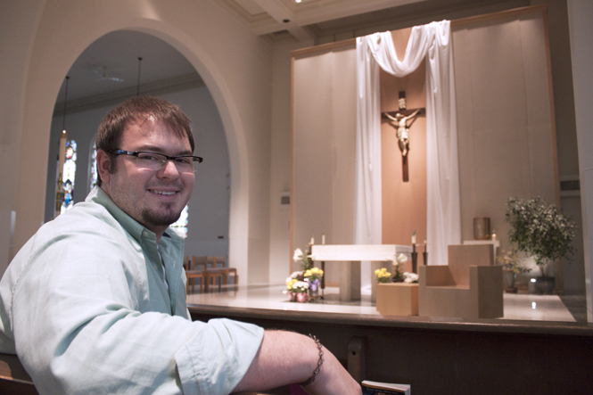 Seminarian Patrick Schultz is in his fourth year out of nine on the road to becoming a Roman Catholic priest. Once complete, the seminarians are assigned to parishes based on need. Photo by Thomas Song.