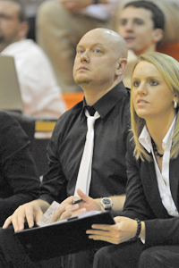 Ryan Patterson, left, will be an assistant coach with the womens basketball team. He previously worked as an assistant coach at the University of Findlay.