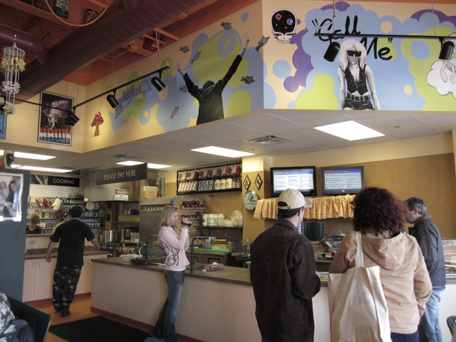 The inside of Zoupwerks, which refers to itself as a funky soup and chowdah joint. Photo by Caitlin Restelli.