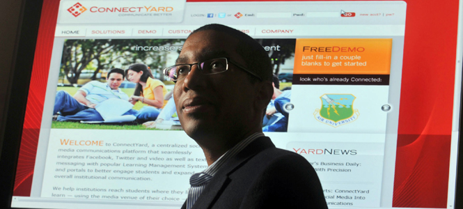 Donald Doane, pictured November 8, 2011, in Wayne, New Jersey, is cofounder and CEO of ConnectYard, which creates communications systems that let college students connect with professors and other students through text and Facebook, without sharing personal info. Photo by David Bergeland and courtesy of MCT Campus.