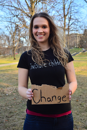 Kristin Mulcahy is spearheading social change with the nonprofit organization Invisible Children, which focuses on Uganda and the abduction of children for use as child soldiers. Photo by Jacob Byk.