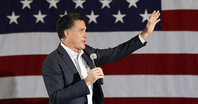 Republican presidential candidate Mitt Romney speaks to supporters during a campaign stop at Brookwood High School in Snellville, Georgia, Sunday, March 4, 2012. Photo courtesy of MCT Campus.