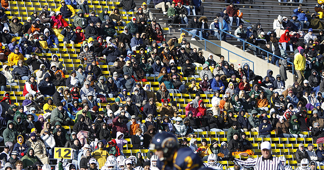 Ohio University vs. Kent State during the last home game of the 2010 season. 10,137 tickets were bought, but only 2,241 people showed up. File photo by Rachel Kilroy.