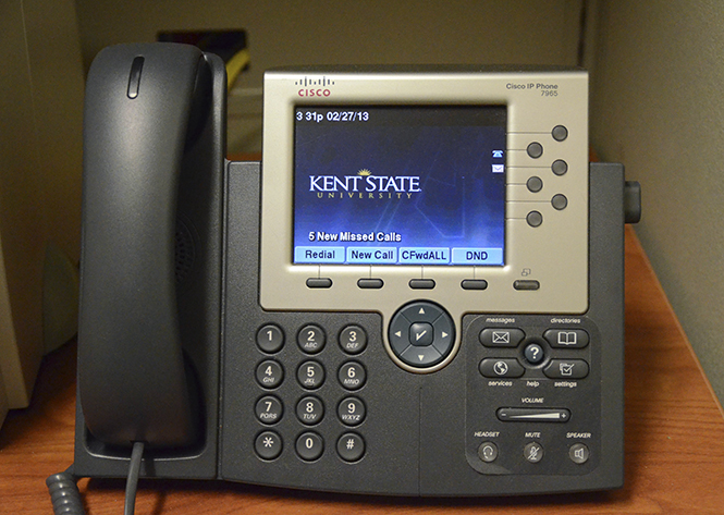 The new telephone system is in use at Stewart Hall on campus. The university is replacing the old phone systems in all buildings across campus. Photo by Zane Lutz.