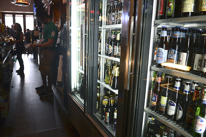 The bar at Rays Place offers a very wide variety of beer and other alcoholic drinks. Photo by Jenna Watson.