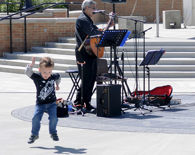Ike Brannan, 3, dances to the live music from the band Chakai Manta at the Hispanic Heritage Month Festival on Saturday, September 14. Photo by Rachael Le Goubin