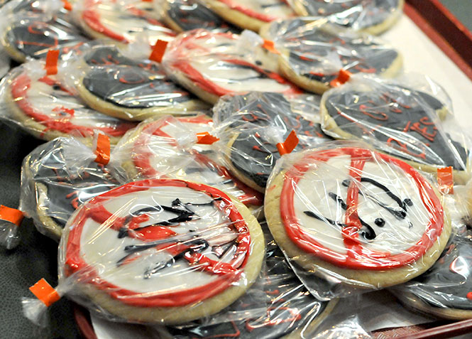 Cookies displaying messages like Love Bites and MEH were available for students at last years Anti-Valentines Dinner at Prentice Cafe, Feb. 14, 2013. Prentice Cafe will hold its Anti-Valentines Day party again this Friday, Feb. 14, 2014. from 4:00 to 8:30 p.m.