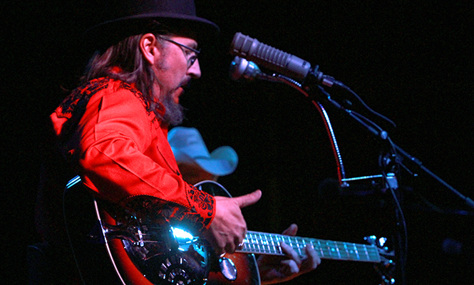Les Claypool and Duo de Twang played to a sold out crowd at The Kent Stage Thursday, March 6, 2014 in support of their new album Four Foot Shack. Claypool is the lead guitarist of the band Primus and writes music for South Park.