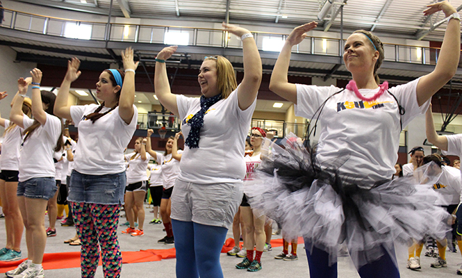The group Flashanthropy showed their support at Flashathon, the 12 hour dance marathon raising money for Akron Childrens Hospital and the fight against cancer Saturday, April 12, 2014.