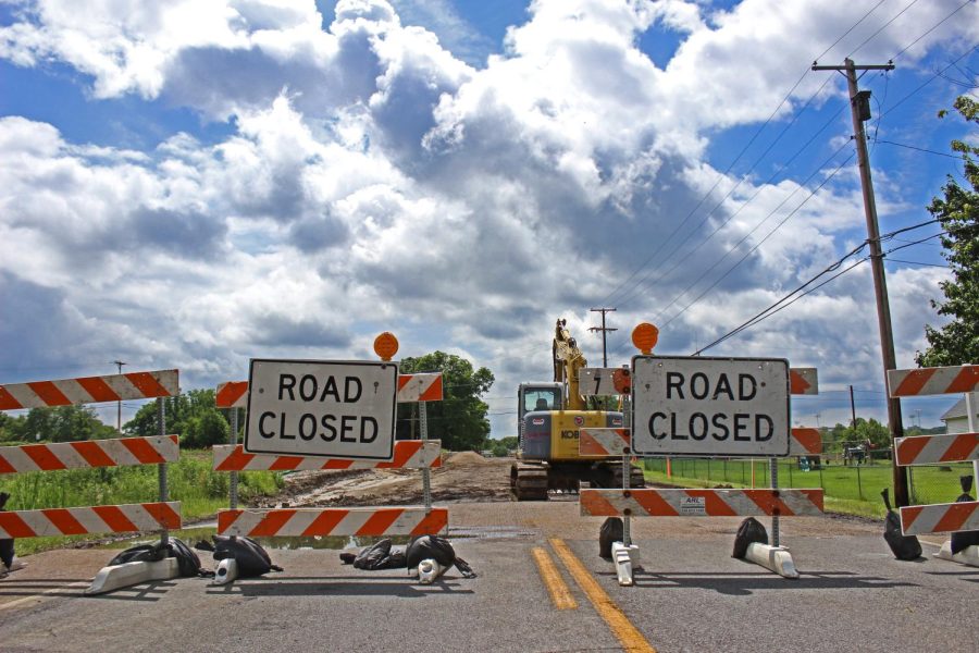 Powdermill Road under construction on Thursday, June 19, 2014.