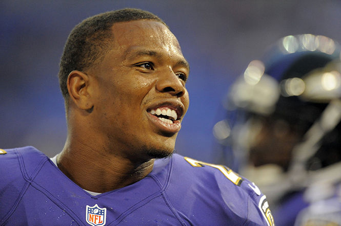 The Baltimore Ravens fired Rice Monday, Sept. 9, 2014 after TMZ released a video showing Rice knocking his now-wife Janay unconscious in an elevator in February. (Lloyd Fox/Baltimore Sun/MCT)
