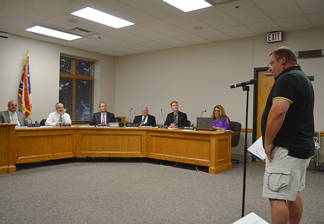 Steve Mileski, a property manager for several pieces of locations on Summit Street in Kent, talks with Kent City Council on Sept. 17 about possible emminent domain cases against him.