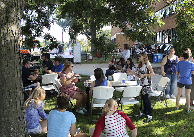 Resident services hosted a block party for the residents of Prentice, Verder and Dunbar Halls Wednesday, Sept. 3, 2014.