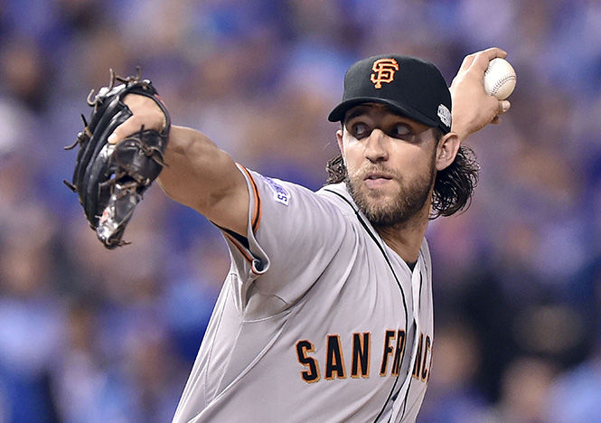 The+San+Francisco+Giants+Madison+Bumgarner+pitches+in+the+fifth+inning+against+the+Kansas+City+Royals+in+Game+7+of+the+World+Series+on+Wednesday%2C+Oct.+29%2C+2014%2C+at+Kauffman+Stadium+in+Kansas+City%2C+Mo.+The+San+Francisco+Giants+beat+the+Kansas+City+Royals+3-2.+%28John+Sleezer%2FKansas+City+Star%2FMCT%29