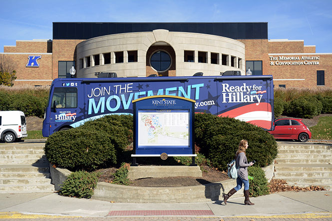 The+Ready+for+Hillary+bus+sits+outside+the+MAC+Center+on+Monday%2C+Nov.+10%2C+2014.+The+bus+tour+group+was+on+campus+passing+out+free+posters+and+stickers+to+spread+the+word+about+supporting+Hillary+Clinton+in+the+2016+presidential+election%3B+however%2C+the+former+First+Lady+has+not+yet+officially+announced+that+she+is+running.