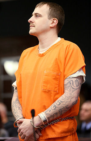 John Fox, convicted of the murder of Justin Early, was sentenced to life in prison without parole in the Ravenna Courthouse Monday, Nov. 3, 2014.