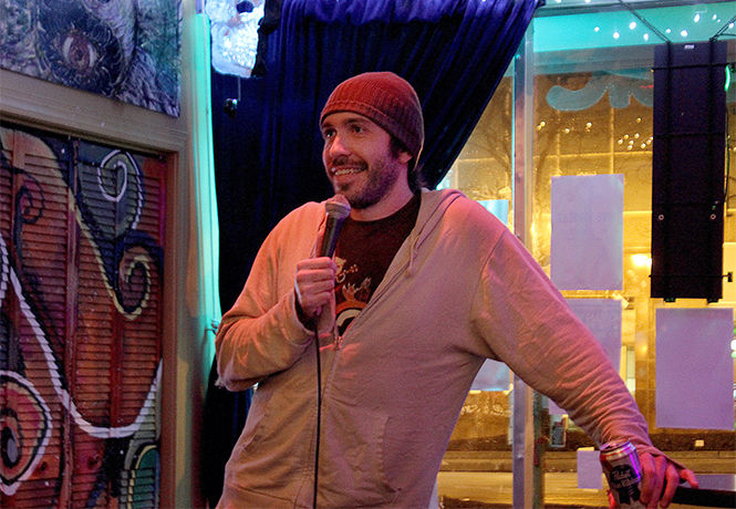 Anthony Savatt, who has been hosting the weekly comedy nights at the Stone Tavern, begins the Stone Taverns 200th consecutive comedy show Monday, Dec. 1, 2014.