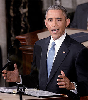 President Barack Obama delivers the State of The Union address on Tuesday, Jan. 20, 2015, in the House Chamber of the U.S. Capitol in Washington, D.C. (Olivier Douliery/Abaca Press/TNS)