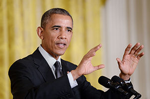 U.S. President Barack Obama speaks at a event to promote a new health care program by approving $215 million for a Precision Medicine Initiative, which is designed to help doctors tailor treatments to the individual characteristics of their patients, in the East Room of the White House on Friday, Jan. 30, 2015 in Washington, D.C. (Olivier Douliery/Abaca Press/TNS)