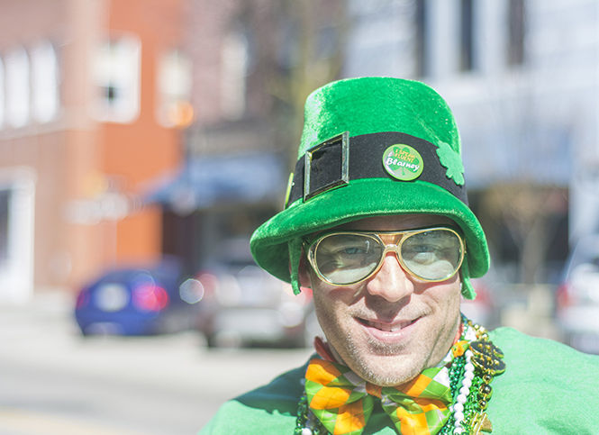 Vohn Murphy outside of Water Street Tavern in downtown Kent on St. Patricks day, March 17, 2015.