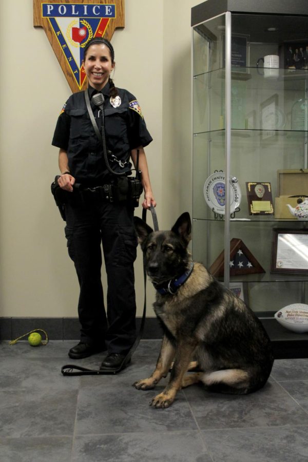 Anne Spahr of Bath Township has been with the Kent State Police department for six years. Spahr is a canine officer and works with her partner 4 year old german shepherd Coco.