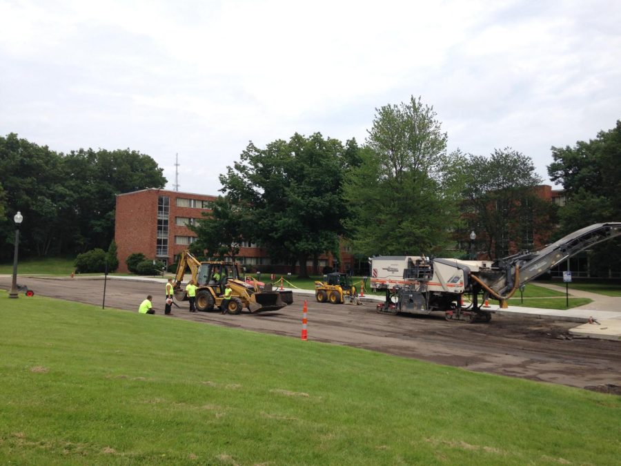 Summer Kent Stater Construction of the Manchester/Fletcher parking lot on July 17, 2015.