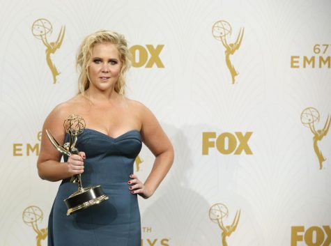 Amy Schumer backstage at the 67th Annual Primetime Emmy Awards at the Microsoft Theater in Los Angeles on Sunday, Sept. 20, 2015.