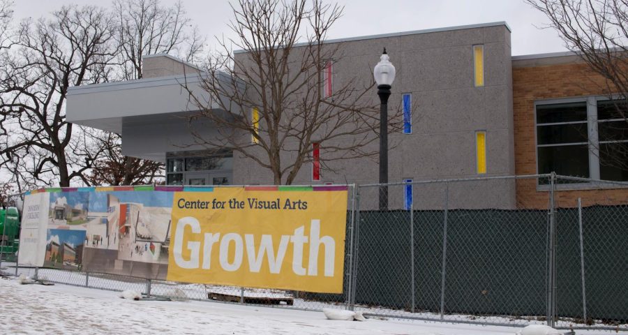 The Center for Visual Arts on Monday, Jan. 18, 2016. The building has been delayed until the spring of 2017 after asbestos was found in older parts of the building. 