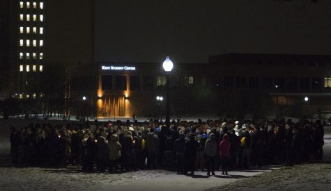 Vigil held for Nick Massa at Kent States Manchester FIeld on Tuesday, Feb. 9, 2016.