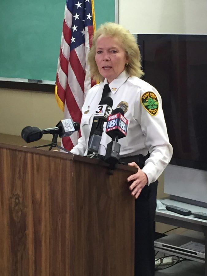 Police Chief Michelle Lee talks to media at a press conference about an officer-involved shooting on Dec. 17, 2015.