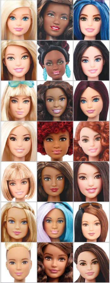 Graphic showing the new Barbie lineup. Los Angeles Times.