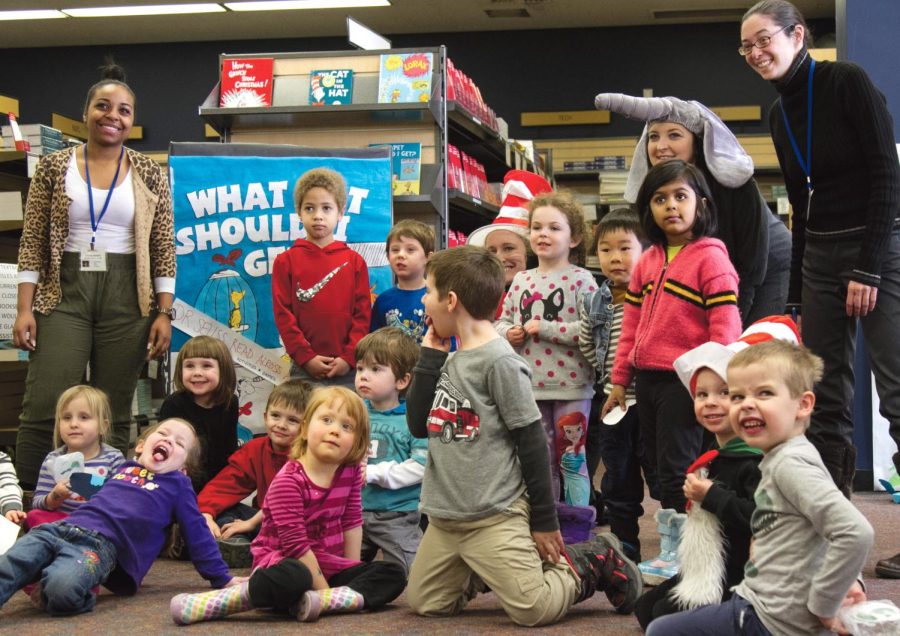 Children from the Kent State Child Development Center gather for a group picture at the second annual Dr. Seuss Read Across America event at the Kent State Bookstore on Wednesday, Mar. 2, 2016. The event featured a number of games and activities in celebration of Dr. Seuss’ birthday.
