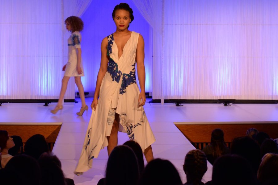 Brianna Hunter models at Crescndo, the Fashion School’s annual fashion show held in Rockwell Hall on April 29, 2016.