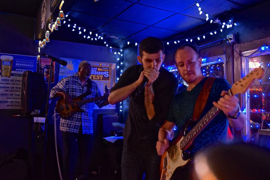 Jarred Goldweber and the Park Brothers performing at the Zephyrs Pub on Friday, July 15, 2016. The Kent Blues Festival took place at 21 venues across downtown, where residents enjoyed blues music. 