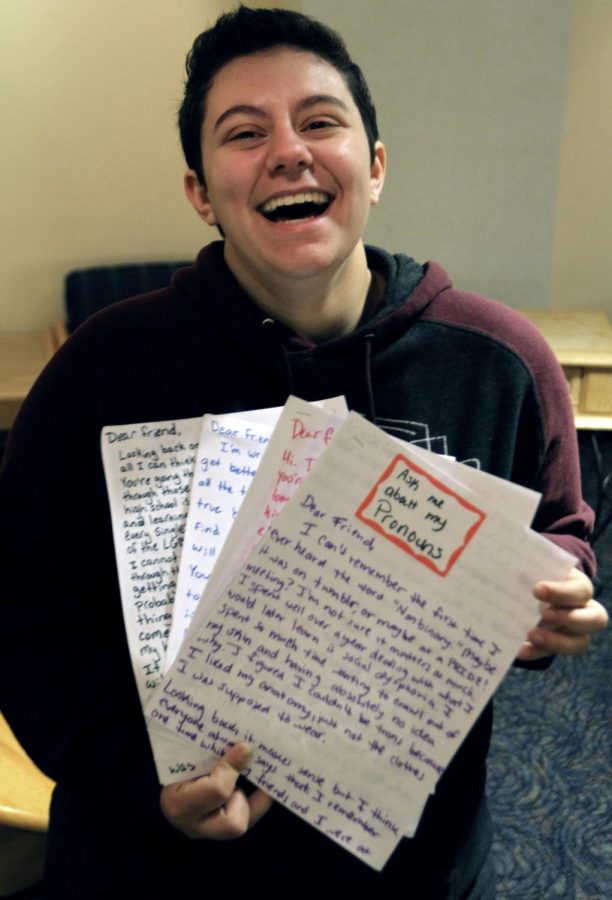 Sophomore chemistry major Irene Altieri, pictured on Friday, Nov. 4, 2016, started the It Gets Better booklet through the LGBTQ Student Center. Altieri and other interns at the center have written It Gets Better letters and delivered them to local high schools to try to help young LGBT students with the coming out process.