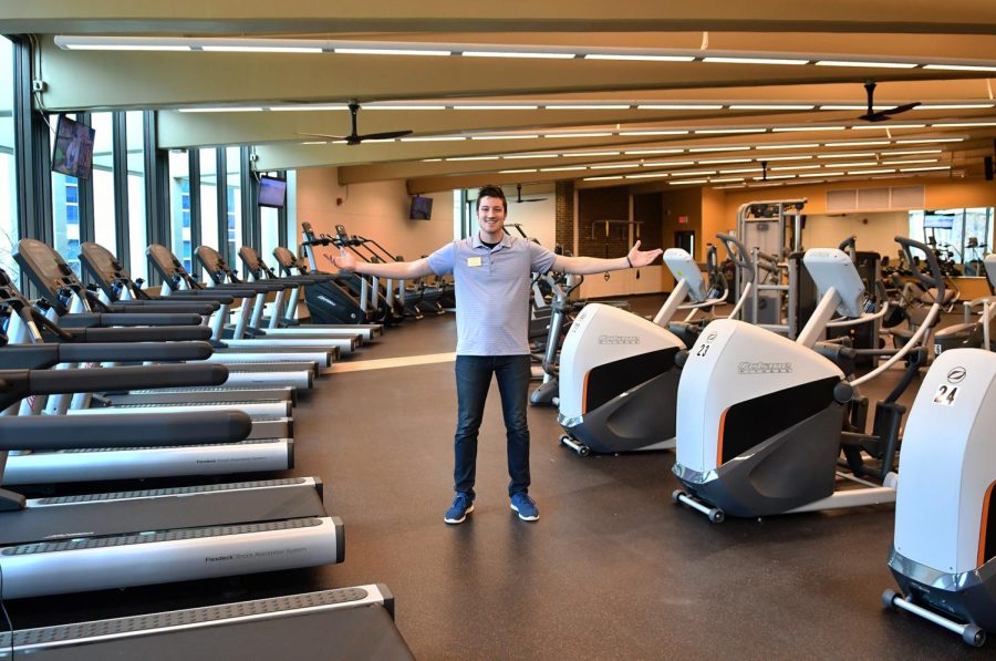 Steven Langdon stands in the newly constructed Recreation Facility in the Tri-Towers rotunda on Kent State University Friday Jan. 13, 2016.