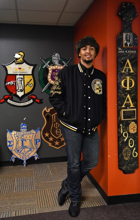 Alpha Phi Alpha president Isaac Floyd poses for a portrait in Oscar Ritchie Hall on Tuesday, Jan. 31, 2017.