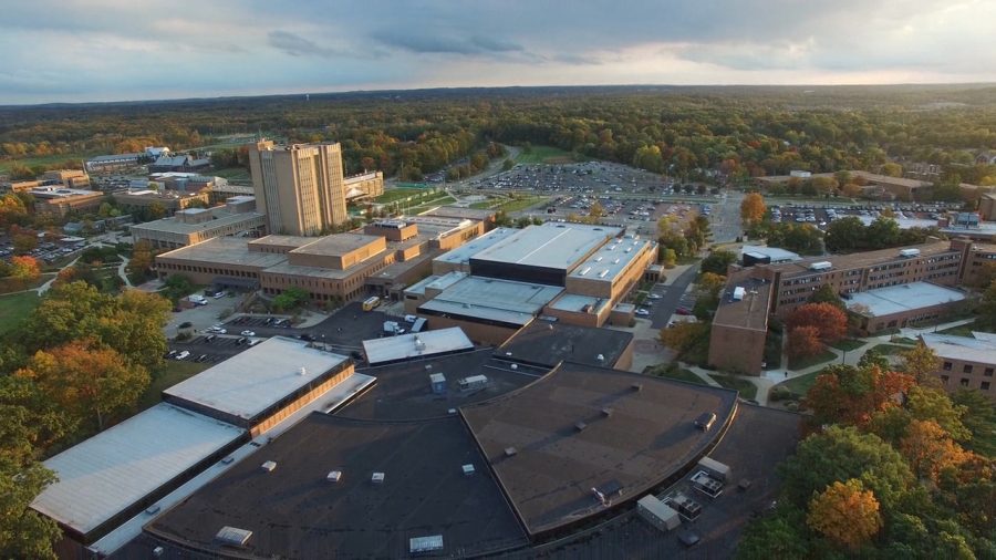 Matt Unger’s drone captures the university from above the MACC Annex.