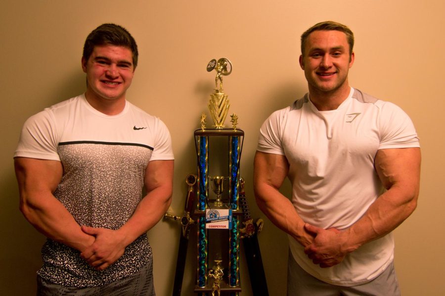 Brothers+Bob+and+Will+Blair+stand+next+to+their+bodybuilding+championship+trophy+on+Tuesday%2C+Jan.+31%2C+2017.