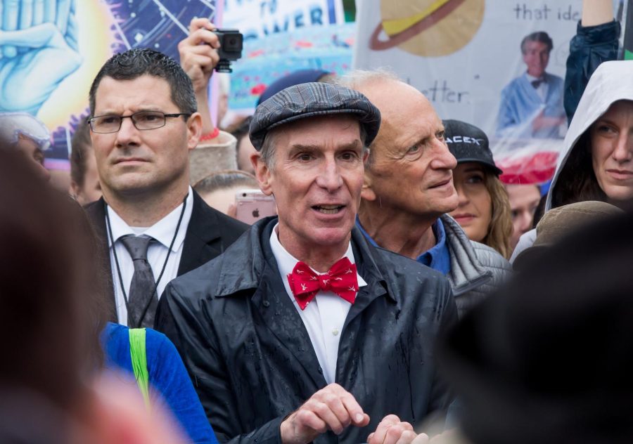 Bill Nye, The Science Guy, leads the March for Science down Constitution Avenue in Washington, D.C. on Saturday, April 22, 2017.