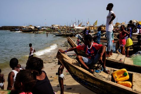 Jamestown, a village in Accra, Ghana is known for it fishing community. Much of the fishing is done in the early morning, giving time for play in the ocean during the hot afternoon on March 26, 2017.