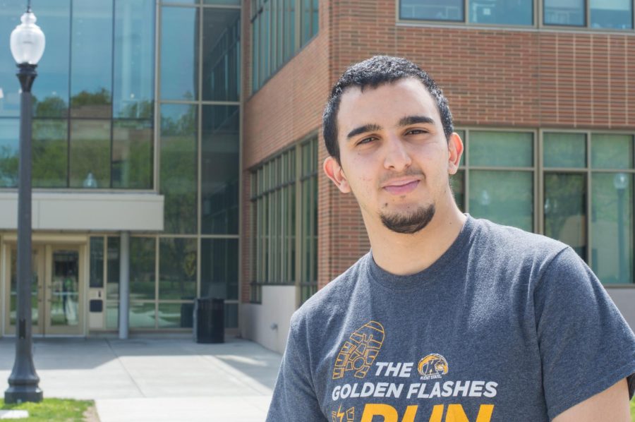Ibrahim Albadri stands outside of the College of Applied Engineering, Sustainability and Technology building on May 11, 2017.