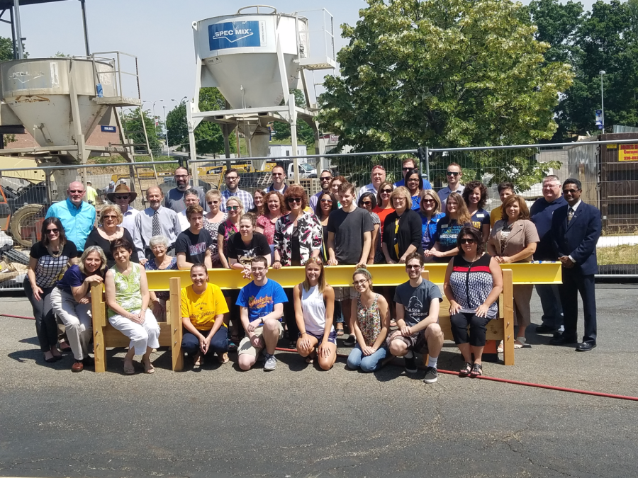 Kent State Stark faculty, staff, students and community members came to sign the final beam on Thurs., June 29,2017, for the Fine Arts Building expansion.