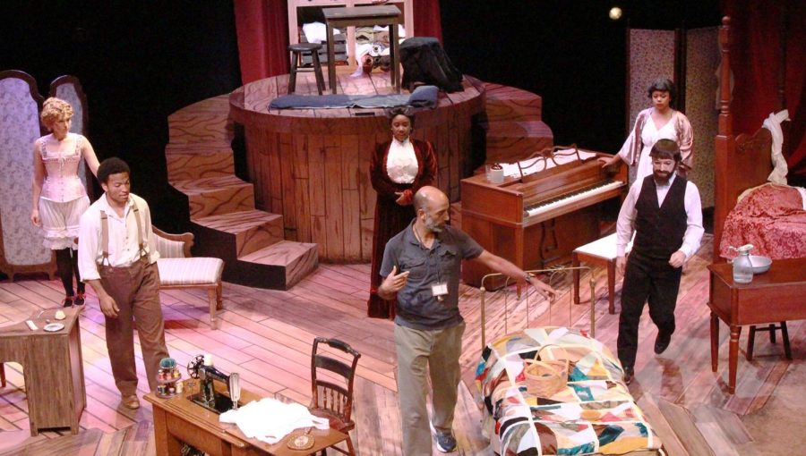 Fabio Polanco (center) directs the cast of Intimate Apparel as they prepared for dress rehearsal on Wednesday, Oct. 4th, 2017. Opening night was Oct. 6 and will shows until Oct. 15.