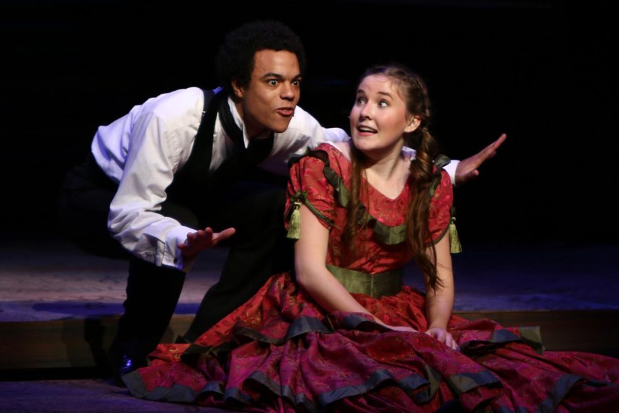 Antonio Brown a junior theater studies major plays as Laurie Laurence and Rebecca Rand a senior theater studies major plays as Jo March in Little Women on Friday, Nov. 3, 2017.