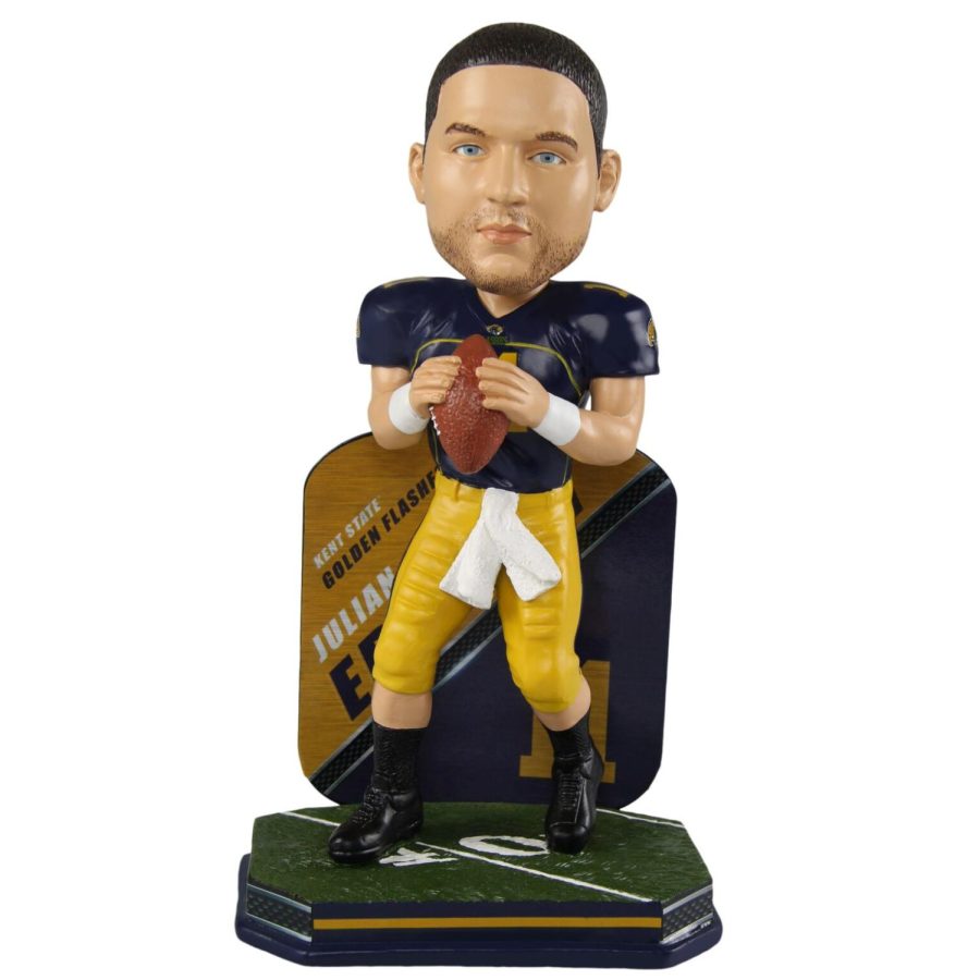 The Julian Edelman college series bobblehead released by the National Bobblehead Hall of Fame and Museum.