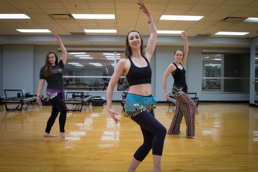 Students participate in Belly Dancing on Wednesday, Feb. 7, 2018.
